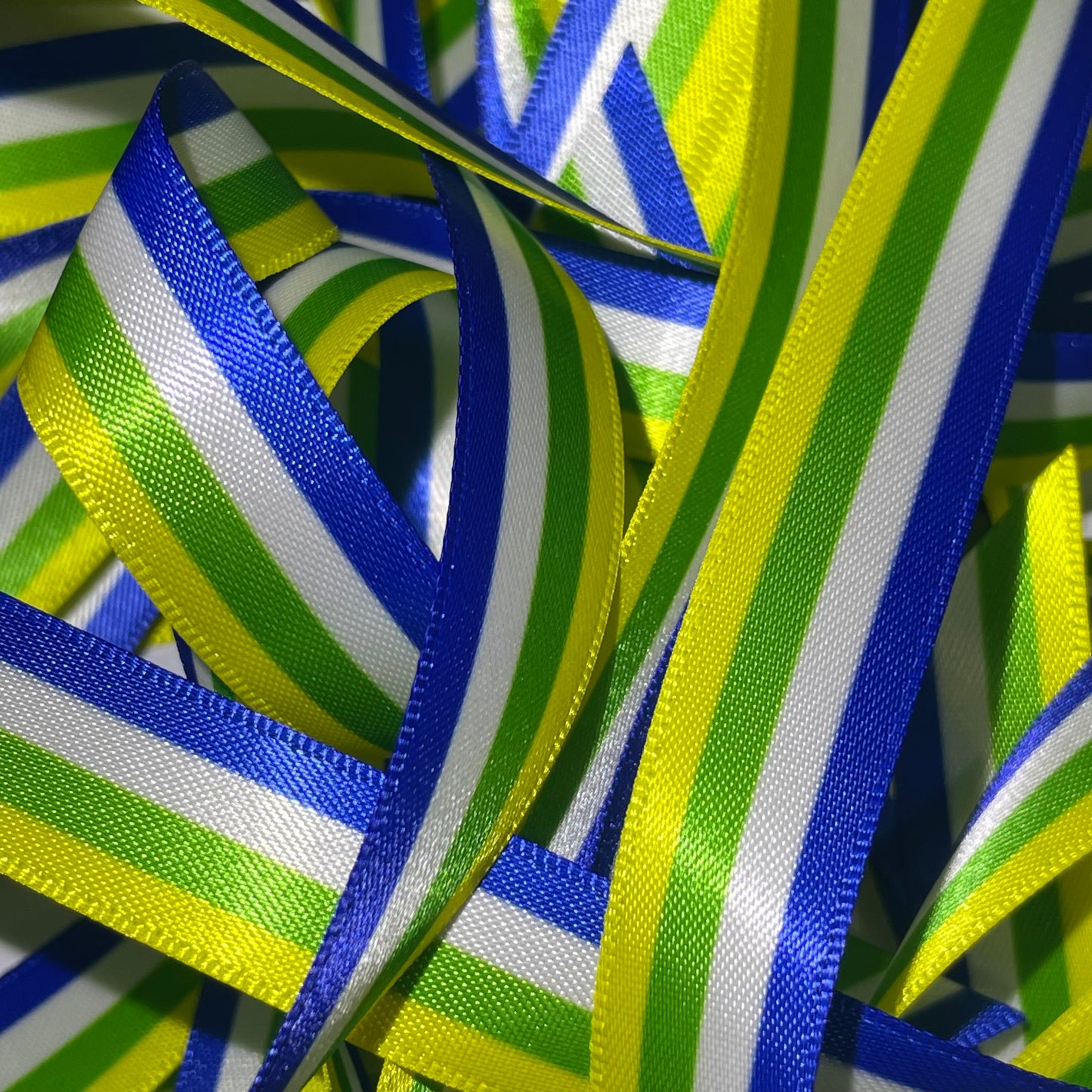 Green, Yellow, White & Blue